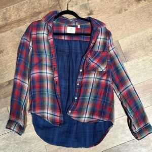 High low plaid shirt